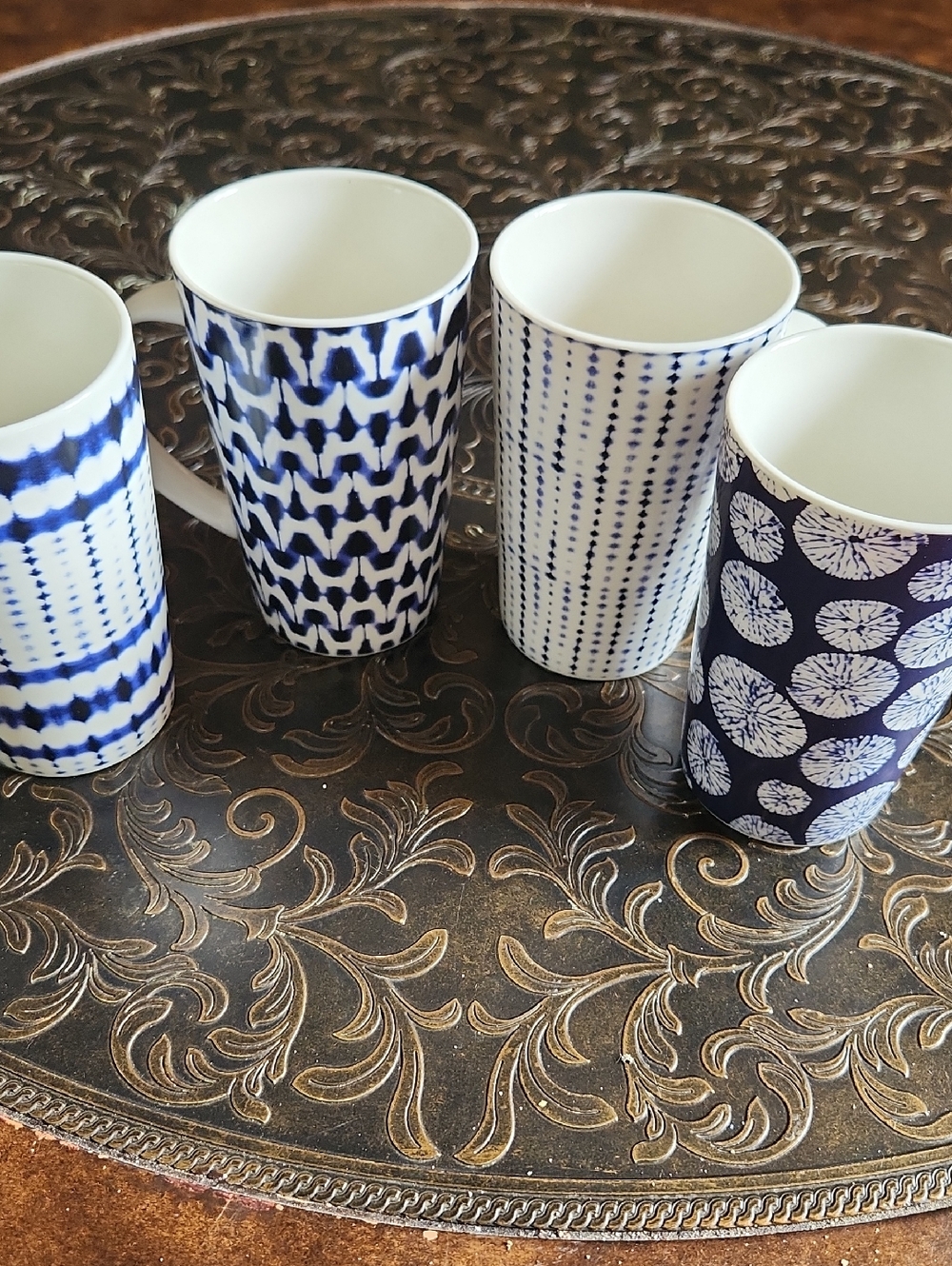Maxwell Williams Shibori Blue Pattern Mugs - Set of 4